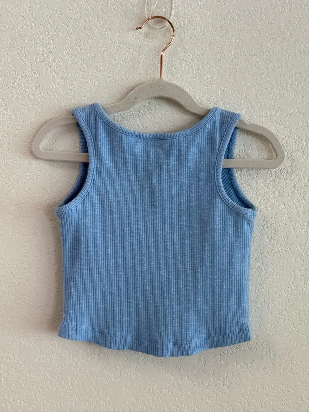 Justice Light Blue Ribbed Crewneck Top